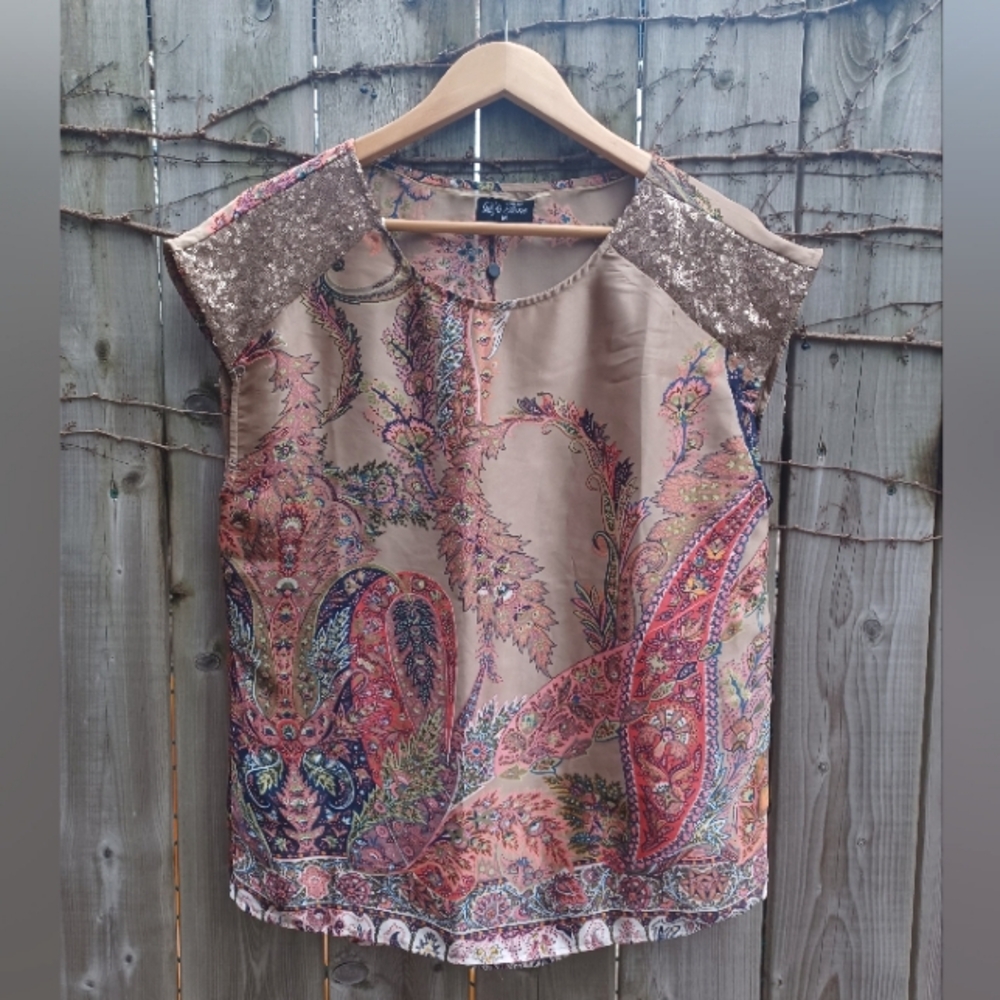 Paisley Sequin Top
